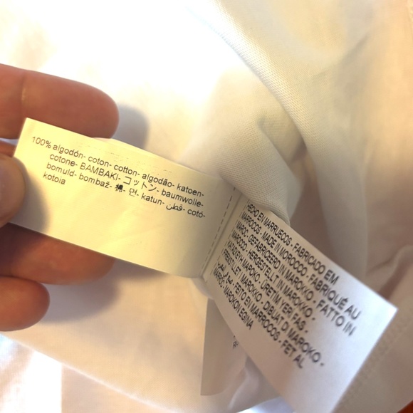 Zara white and blue short poplin details sleeves top t-shirt NWT - Picture 6 of 9
